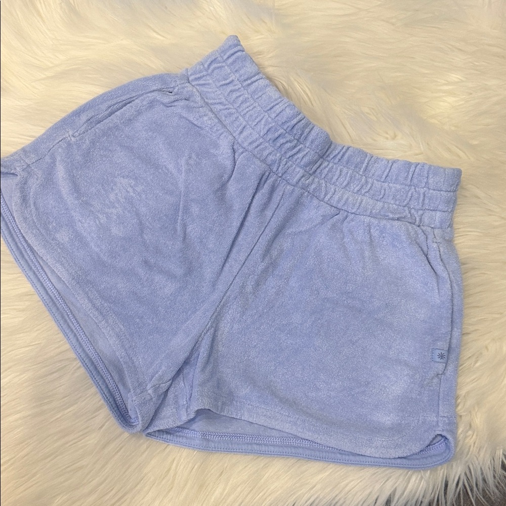Athleta Girl Blue Terry Cloth Shorts - Pockets - Size M (8/10)